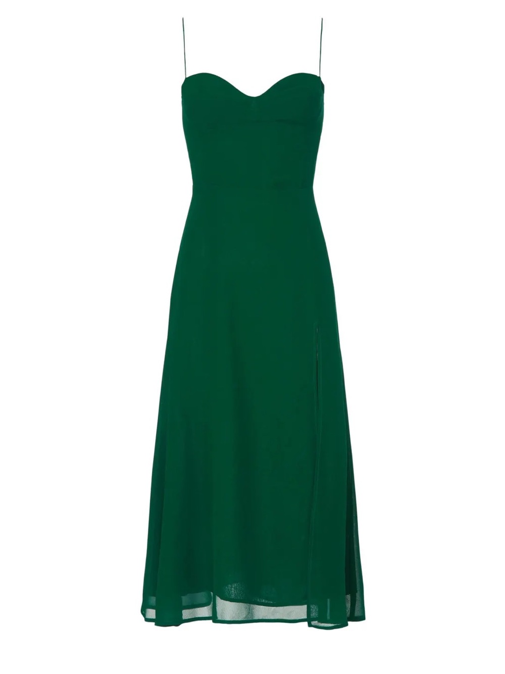 NWOT Reformation Emerald Green Juliette Midi Dress